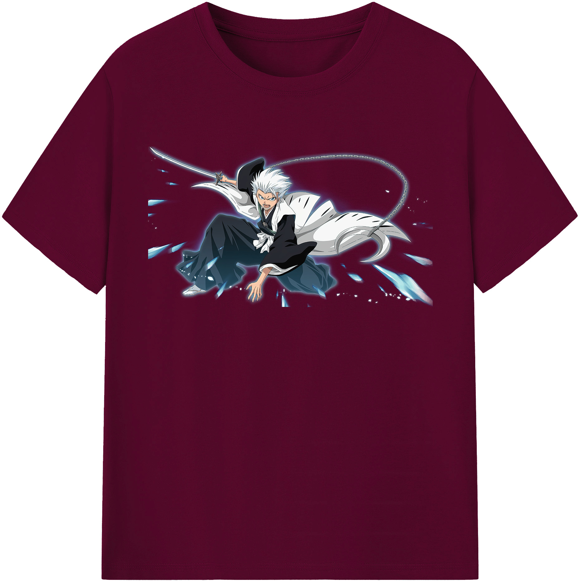 （画像用） ブリーチ 日番谷冬獅郎（ひつがや とうしろう） BLEACH Hitsugaya Toushirou レディースカジュアルプリントTシャツ（綿100％）